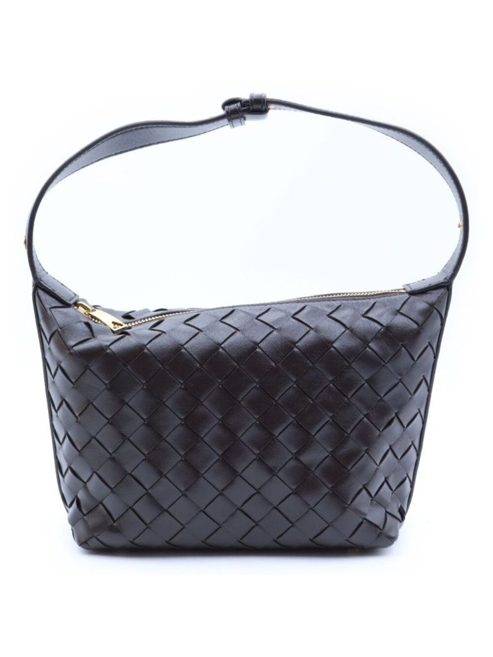 Bottega Veneta Intrecciato Wallace Handbag Brown Calfskin